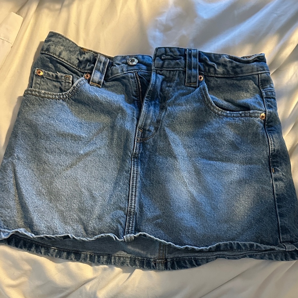 Stradivarius Blue Denim Mini Skirt
